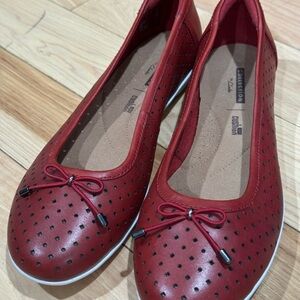 Women's Clarks Gracelin Lea Ballet Flat Ss wide 8